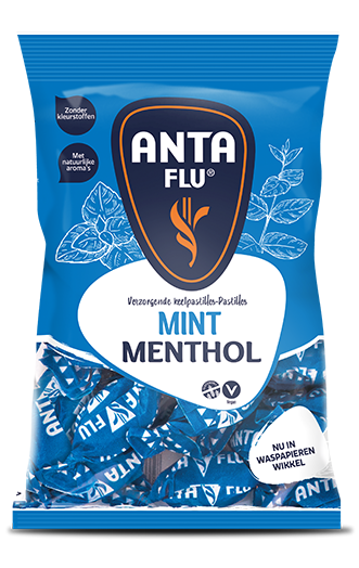 Anta Flu verzorgt en verfrist je keel. De diverse ingrediënten, zoals drop, honing, eucalyptus en gember, in de verschillende varianten, verzorgen de keel, de menthol zorgt voor een frisse adem