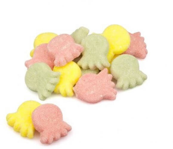 Bubs Foam Sour Octopus zijn heerlijk zure, schuimige wezens, deze schattige octopus-snoepjes.