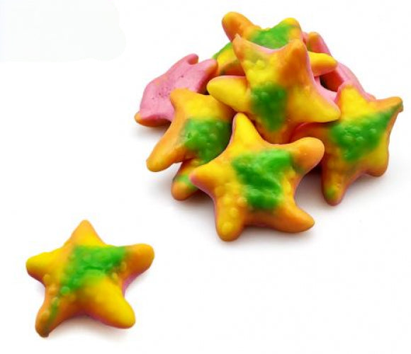 Dulce Plus Jelly Starfish 200 gram 200 gram, deze veelkleurige foamgoms hebben de vorm van vissen, gemaakt in Spanje door Dulce Plus