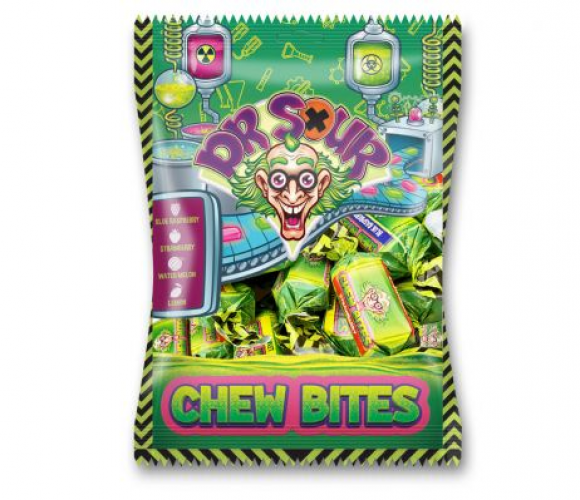 Vreemde bekken trekken door de zuurste snoep? Koop dan deze Dr. Sour Chew Bites 180 gr. 