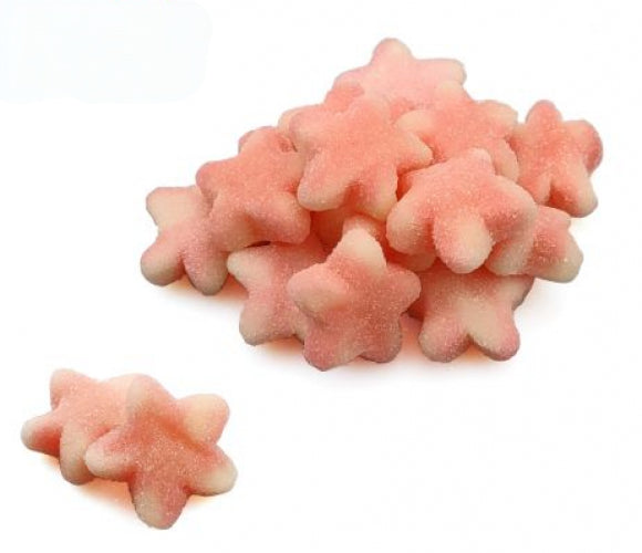 Lekkere gesuikerde getwiste sterren van Dulceplus. van Dulce plus Dulce Plus Sugared Pink Twist Stars zit in een verpakking van 200gram