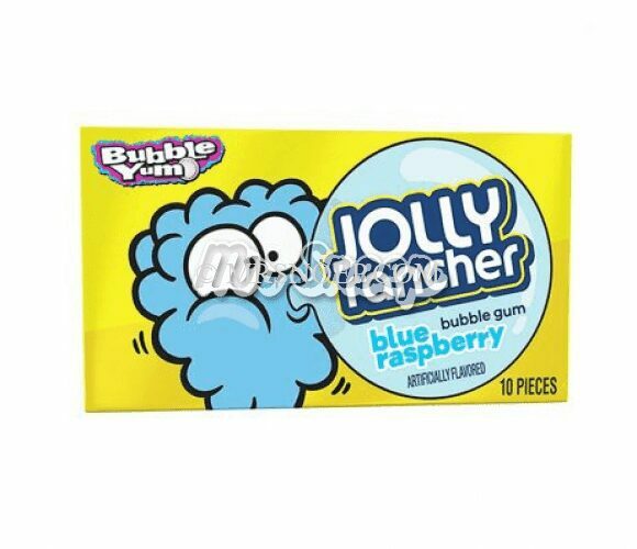 Jolly Rancher Blue Raspberry Gum met frambozensmaak is zacht, dus het is gemakkelijk om op te kauwen en de blauwe frambozensmaak gaat lang mee.