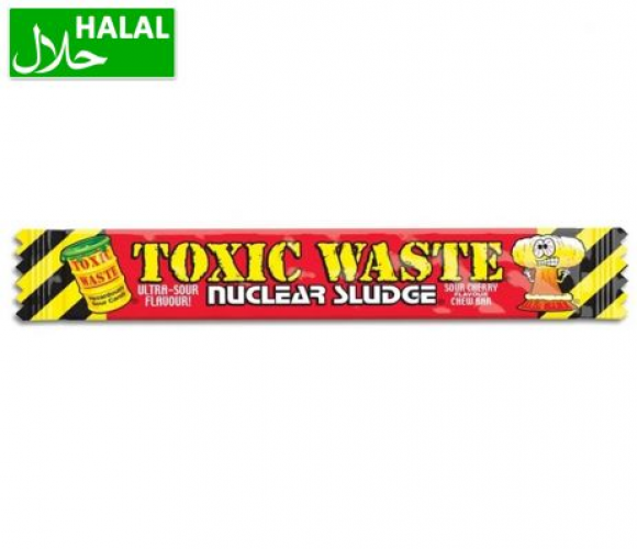 Toxic Waste Sour Cherry Chew Bar 20 gr. Durf jij deze super-zure kersensmaak van Toxic Waste te proberen?